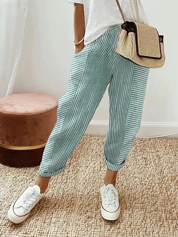 Isabella – Relaxed-Fit Gestreepte Damesbroek