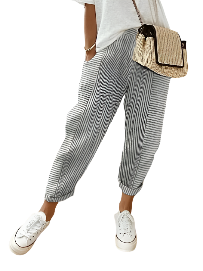 Isabella – Relaxed-Fit Gestreepte Damesbroek