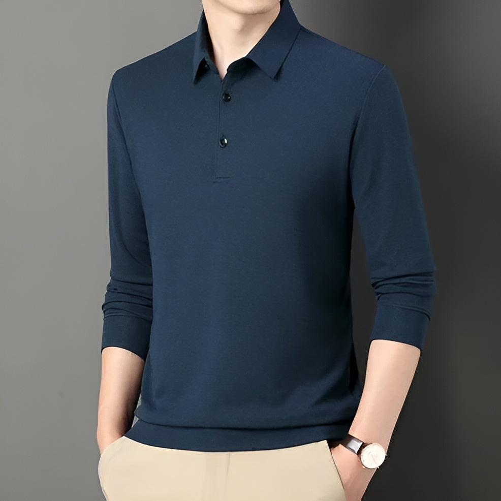 Lorenzo – SlimFit Heren Polo met Lange Mouwen