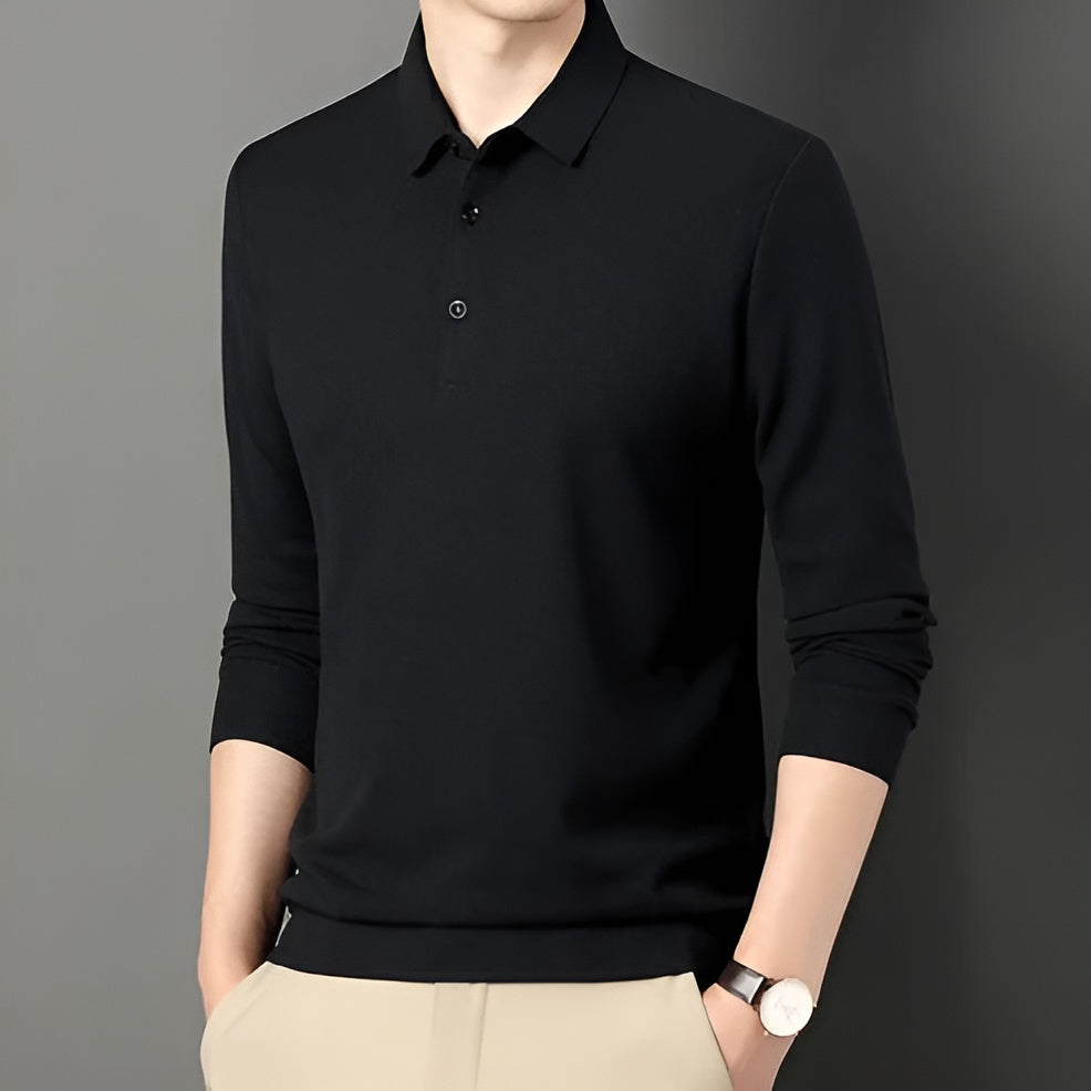 Lorenzo – SlimFit Heren Polo met Lange Mouwen