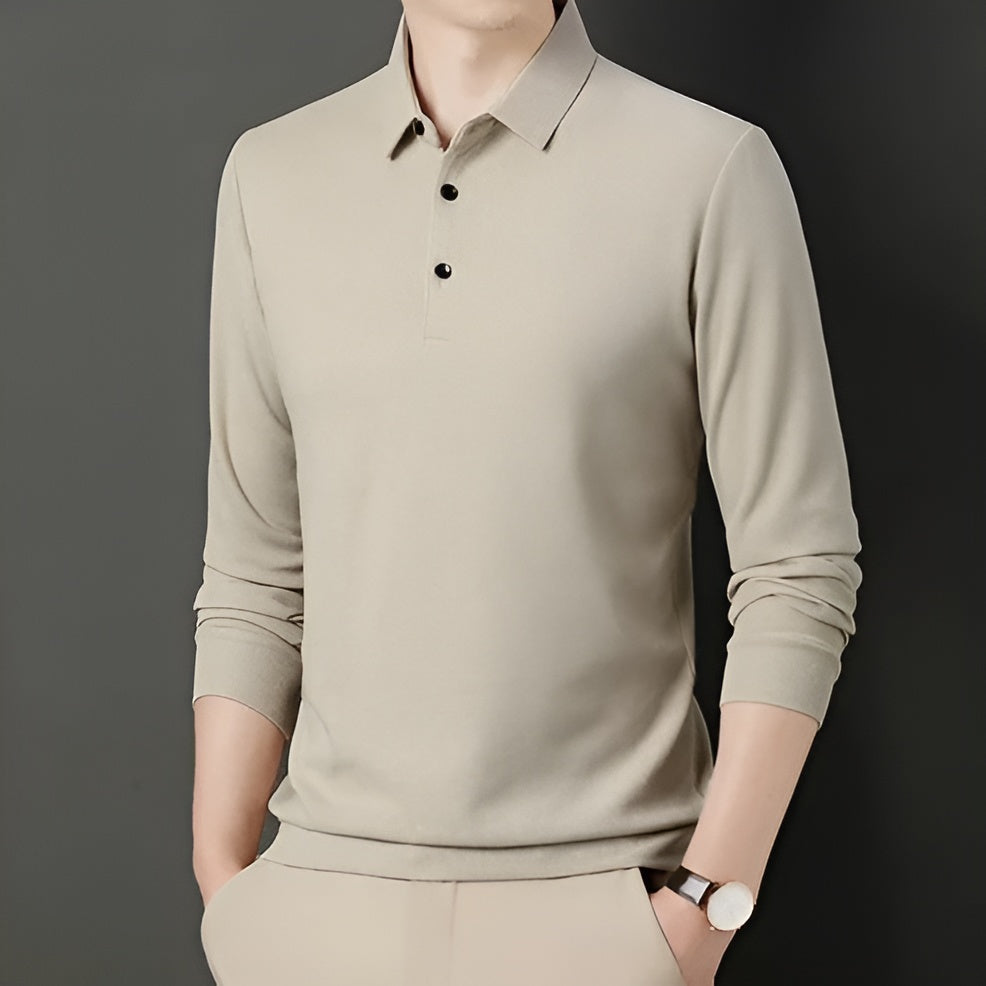 Lorenzo – SlimFit Heren Polo met Lange Mouwen