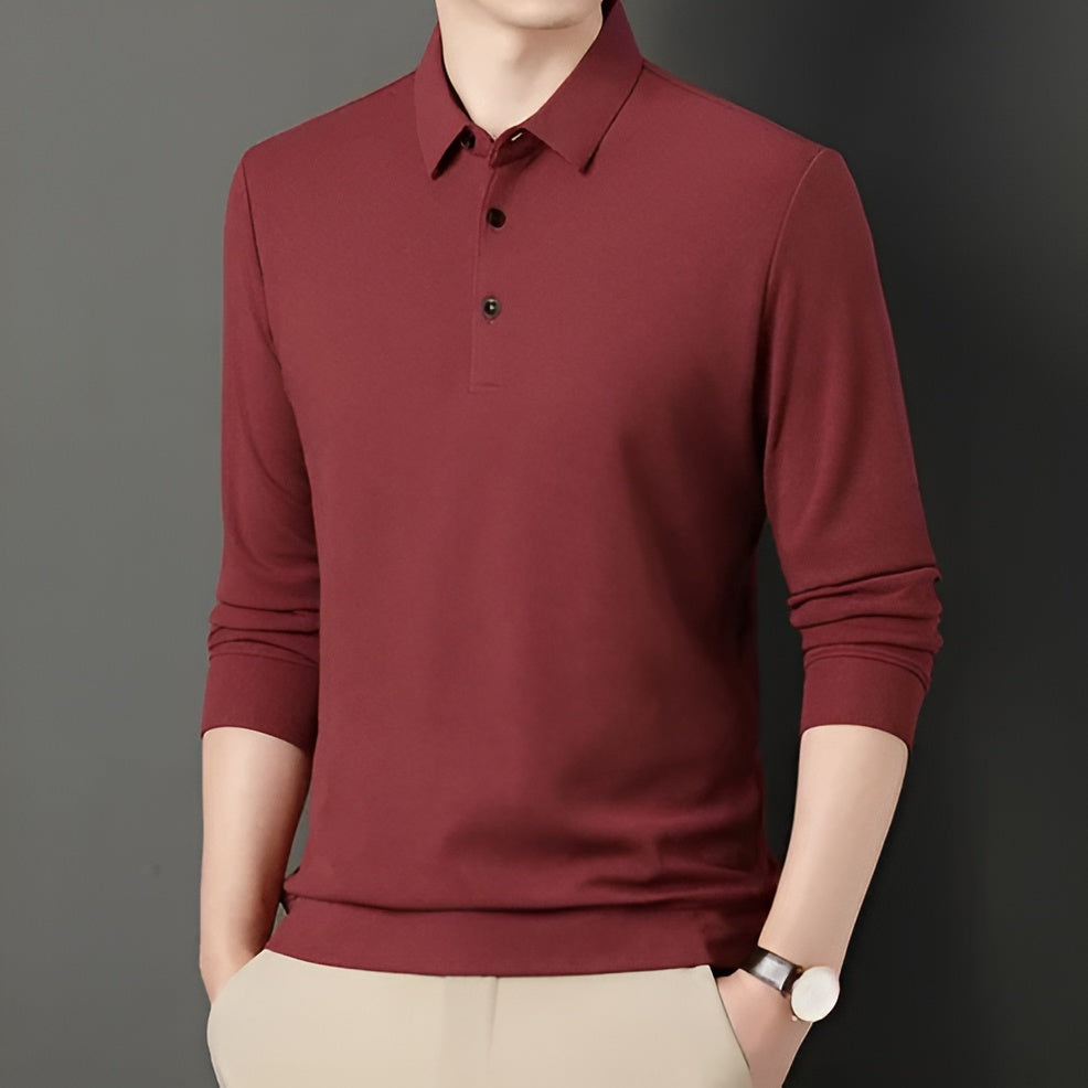 Lorenzo – SlimFit Heren Polo met Lange Mouwen