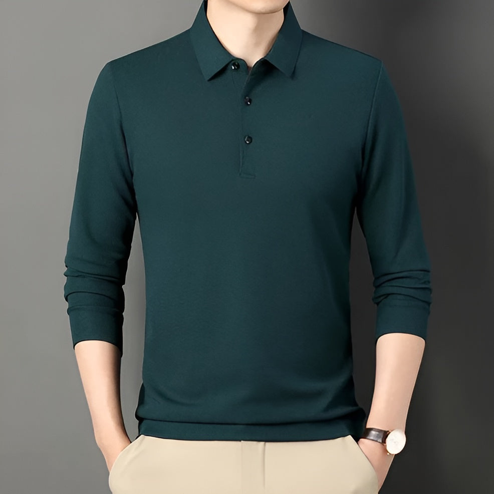 Lorenzo – SlimFit Heren Polo met Lange Mouwen