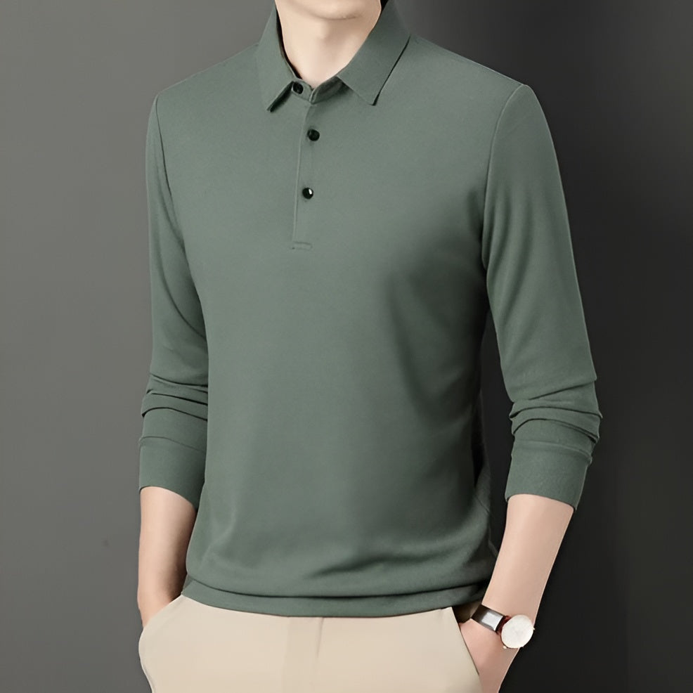 Lorenzo – SlimFit Heren Polo met Lange Mouwen