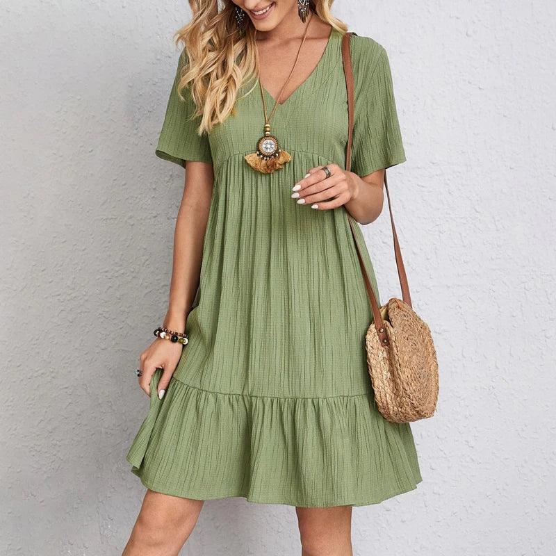 Alessia – Luchtige Bohemian V-Hals Jurk voor Dames