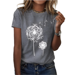 Isabella – Droomachtig Paardenbloem T-shirt voor Dames