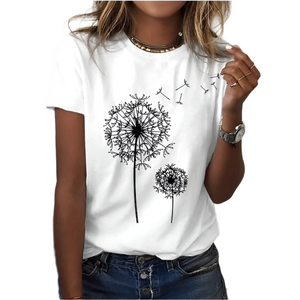 Isabella – Droomachtig Paardenbloem T-shirt voor Dames