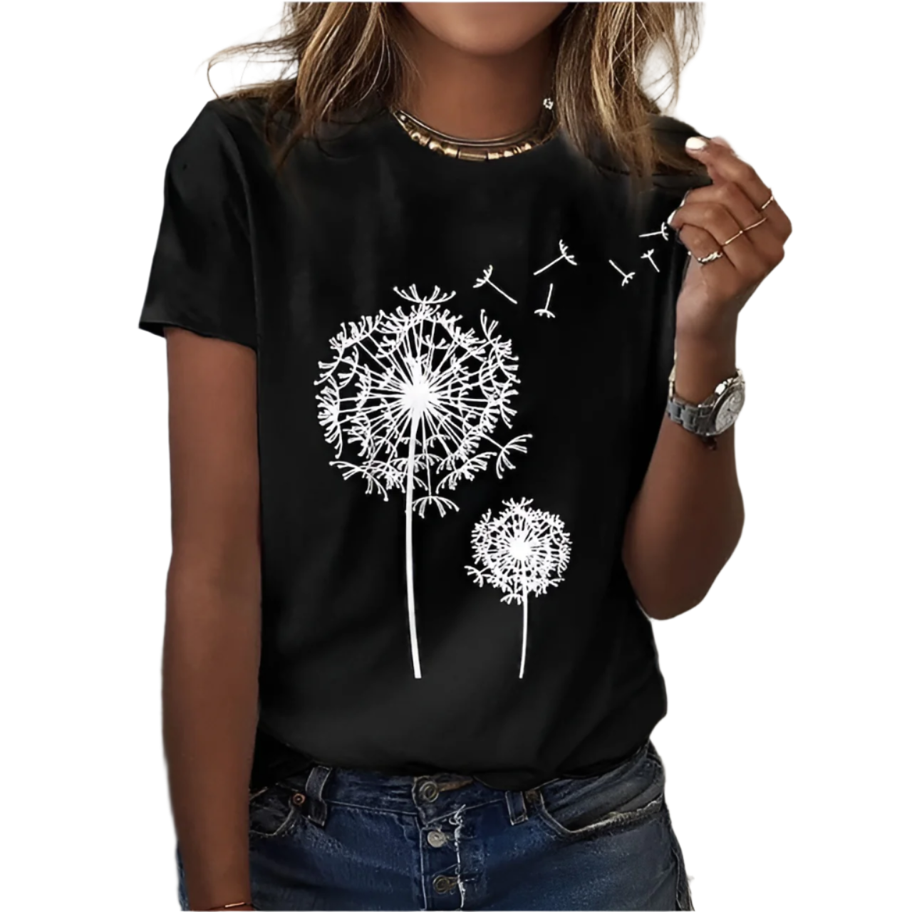 Isabella – Droomachtig Paardenbloem T-shirt voor Dames