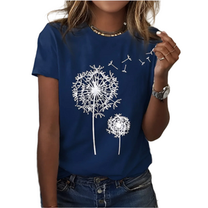 Isabella – Droomachtig Paardenbloem T-shirt voor Dames