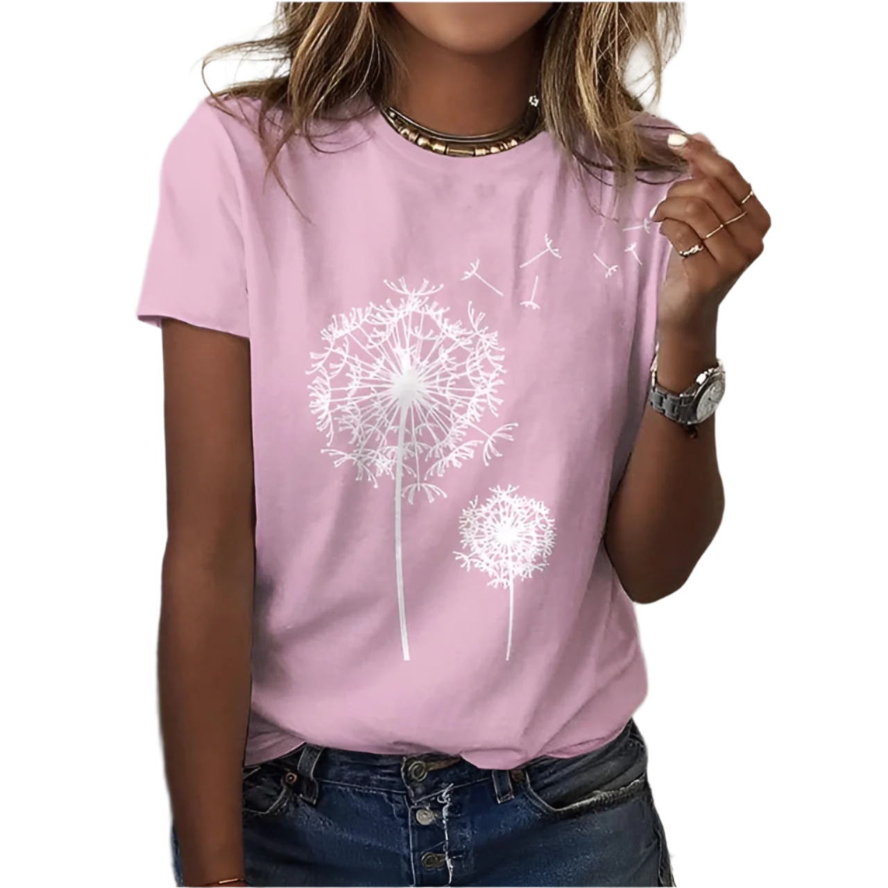 Isabella – Droomachtig Paardenbloem T-shirt voor Dames