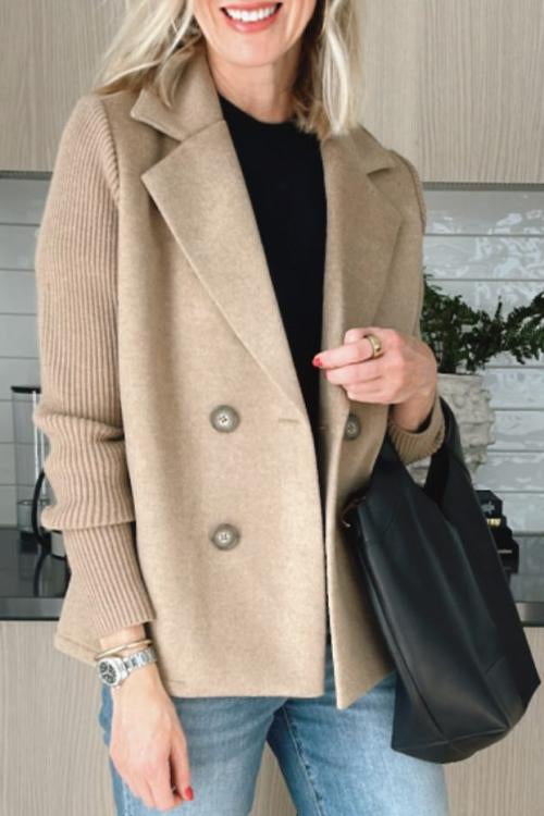 Vanessia – Dames Blazer met Gebreide Mouwen