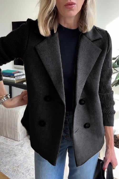 Vanessia – Dames Blazer met Gebreide Mouwen