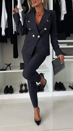 GinevraVitale Revers Lange Mouw Elegant Pak