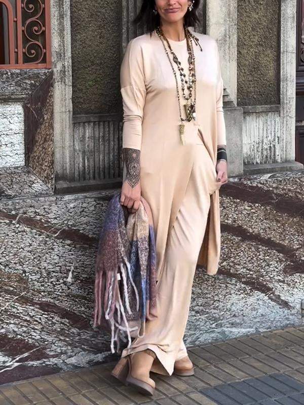 ChiaraRomano Effen Kleur Lang Tweedelig Pak
