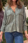 MarcoLucenti Casual Sequin Effen Kleur Shirt Voor Dames