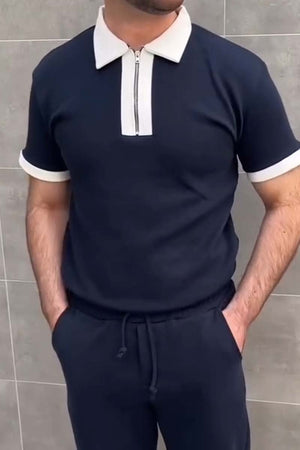 MarcoFiori Contrast Ritssluiting Polo Overhemd