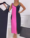 DavideRusso Contrast Kleur Mouwloze Jurk