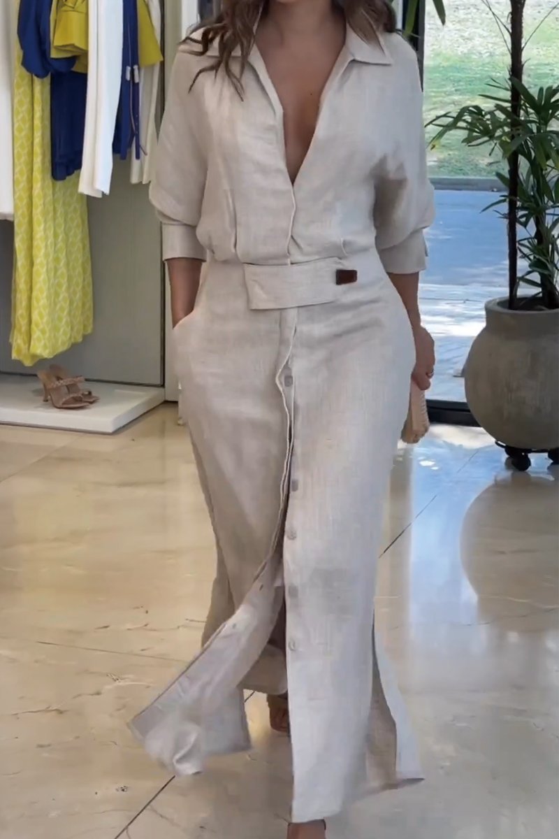 ChiaraRusso Linnen Maxi Jurk