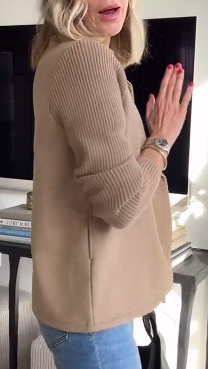 Vanessia – Dames Blazer met Gebreide Mouwen