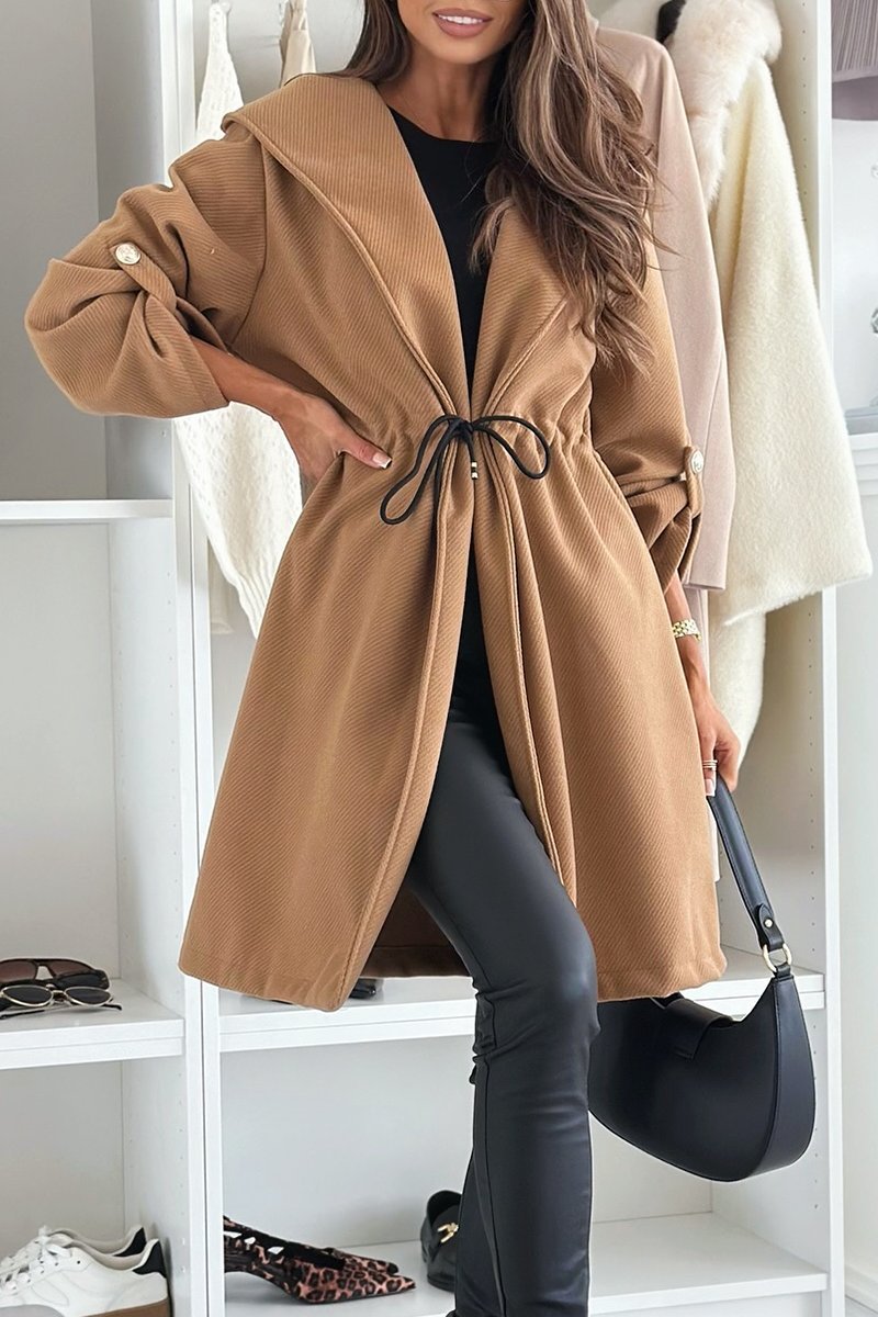 AriaBellucci Effen Kleur Hooded Coat