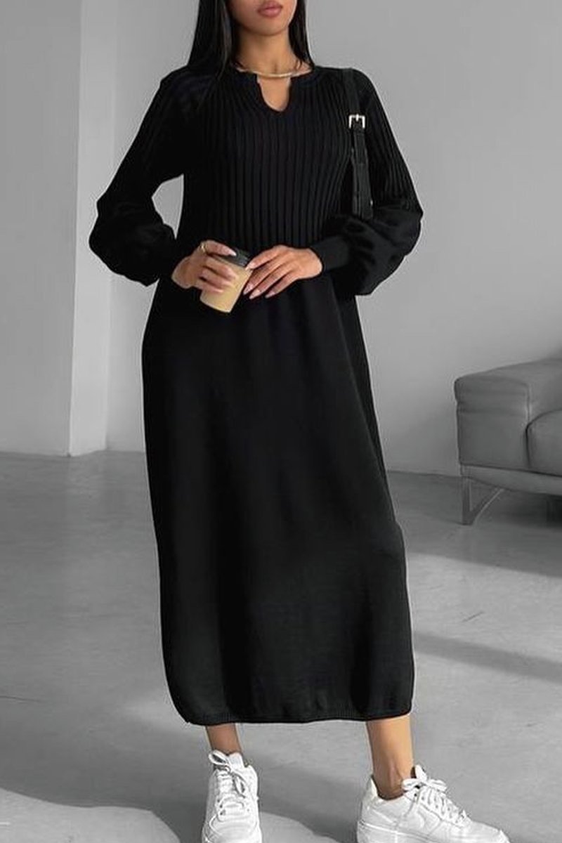 IsabellaVenti Lange Mouw Maxi Jurk