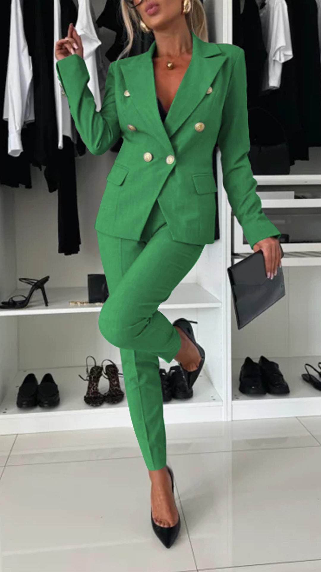 GinevraVitale Revers Lange Mouw Elegant Pak