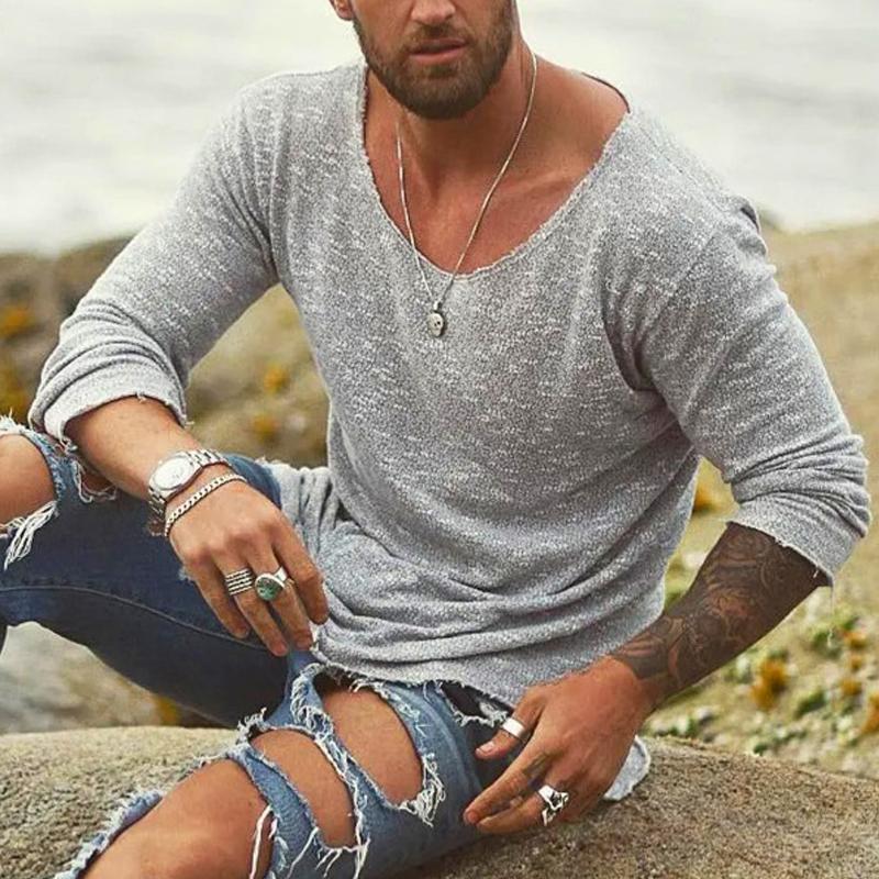 Lorenzo – Ademend Heren Longsleeve T-Shirt met Casual Pasvorm