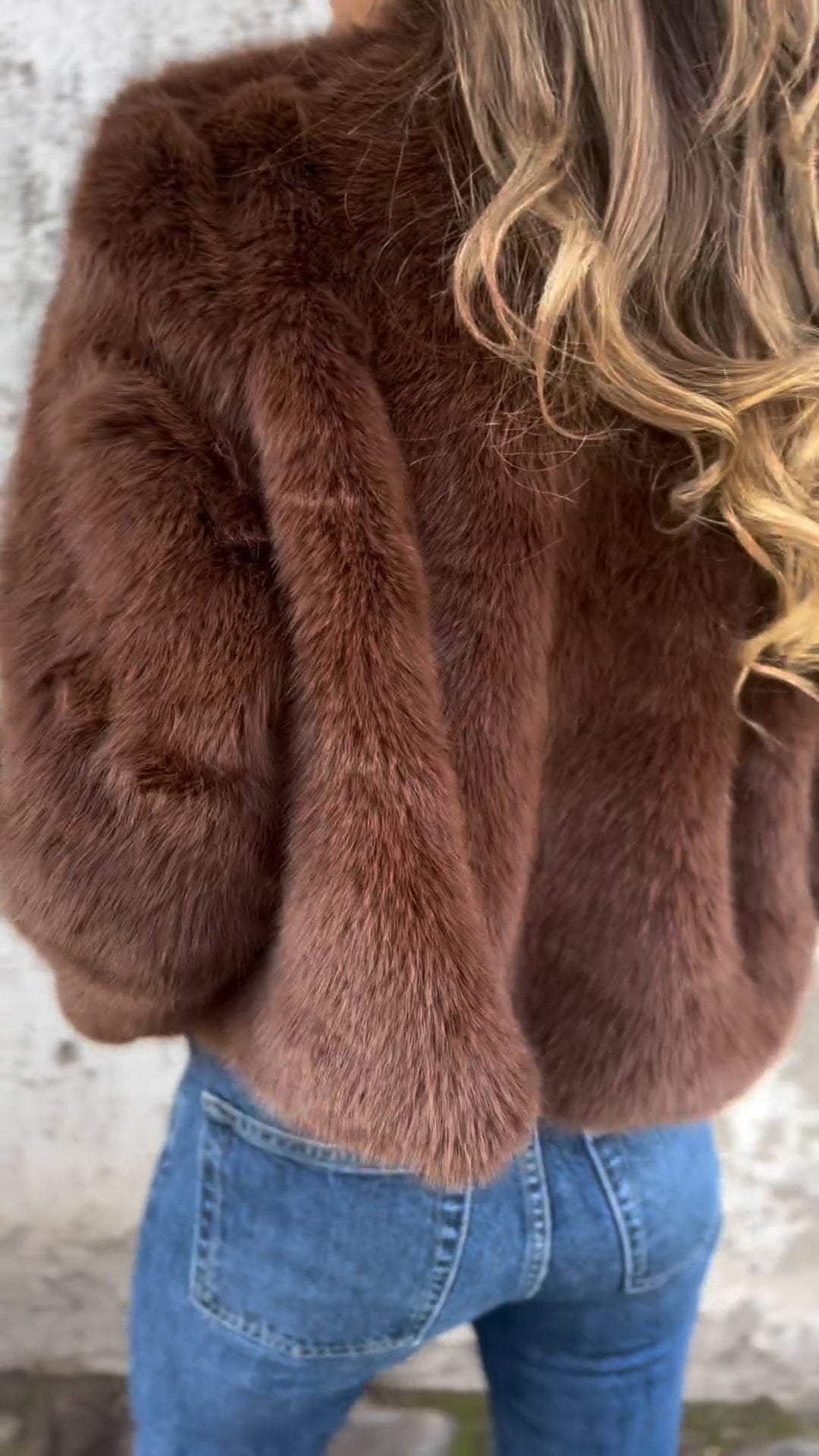 ElenaCaprini Bontkraag Rits Casual Jas