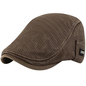 Lorenzo – Ademend Mesh Flat Cap voor Mannen