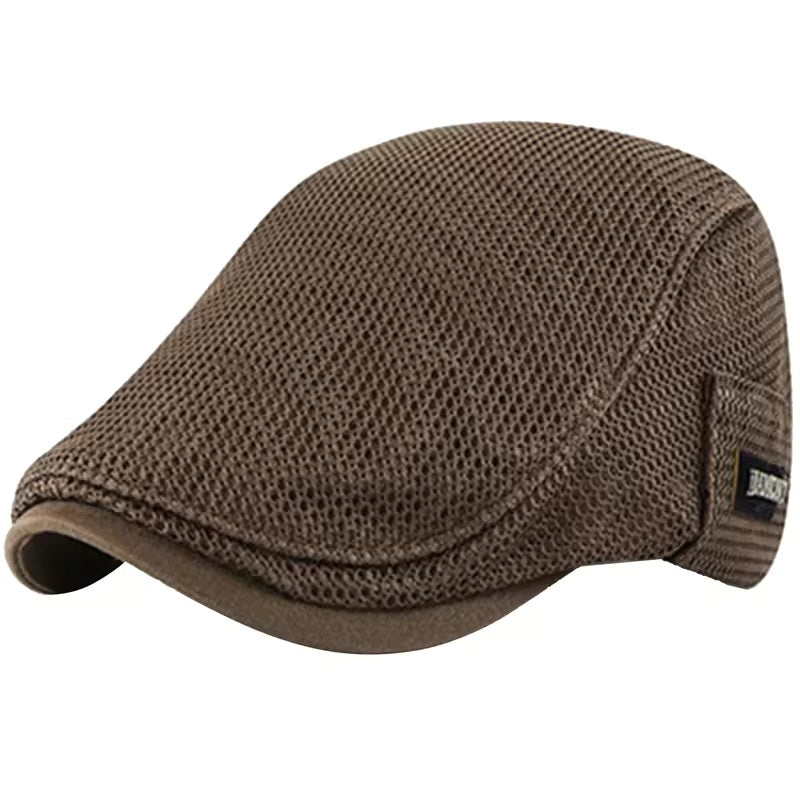 Lorenzo – Ademend Mesh Flat Cap voor Mannen