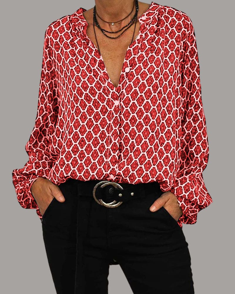 Isabella – Klassieke Dames V-hals Blouse