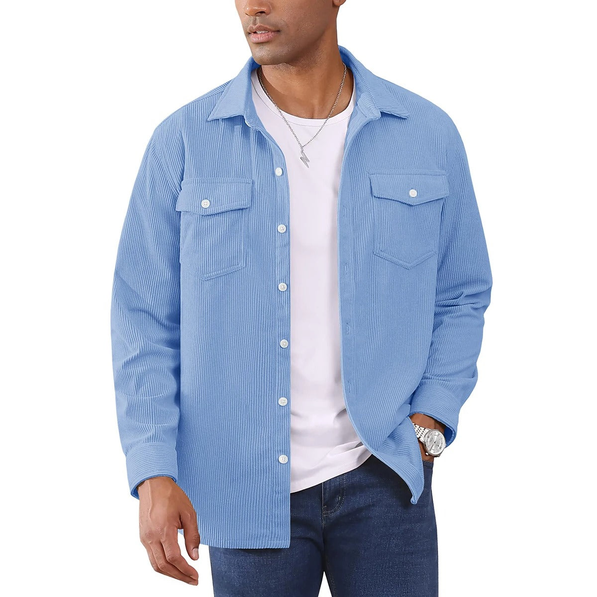Leonardo – Heren Corduroy Overshirt met Lange Mouwen