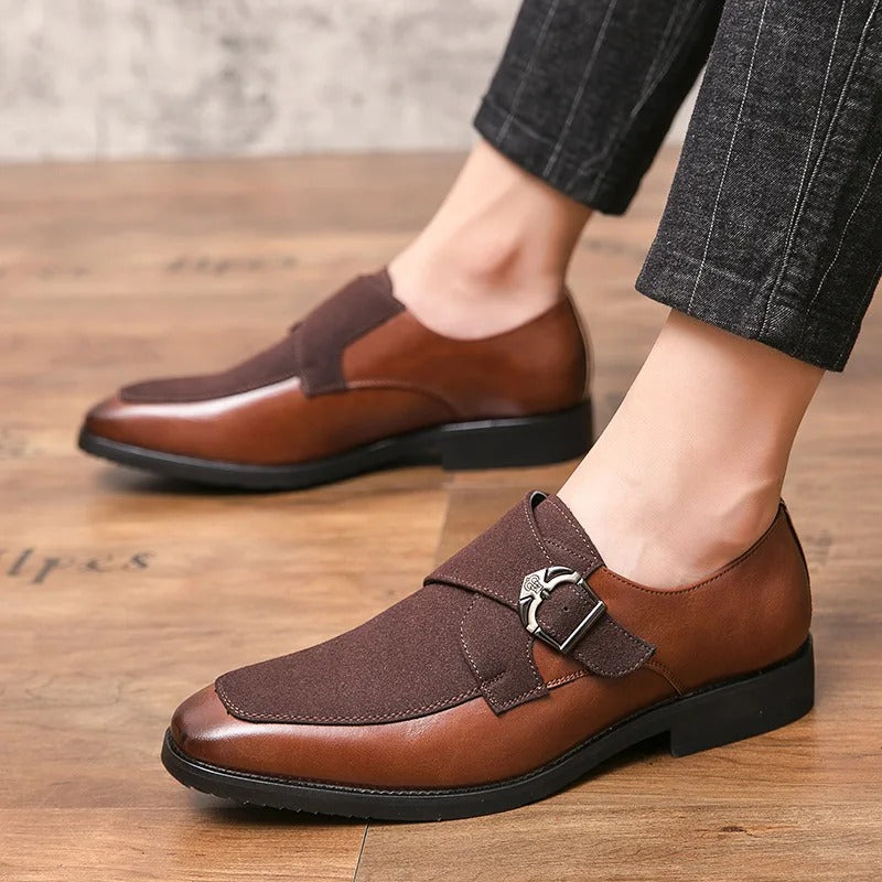 Lorenzo – Zwart Leren Monkstrap Schoenen voor Mannen
