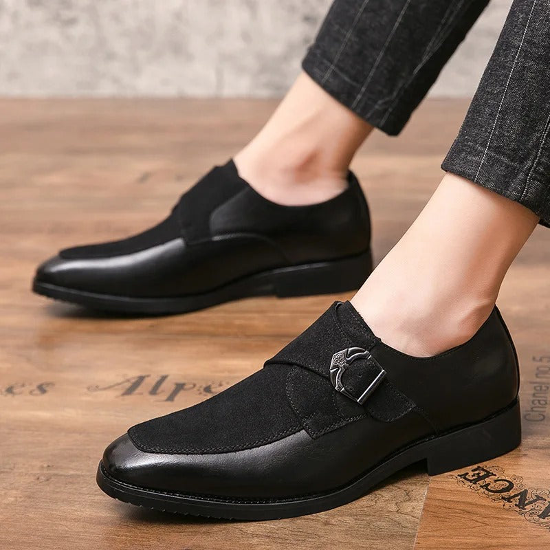 Lorenzo – Zwart Leren Monkstrap Schoenen voor Mannen