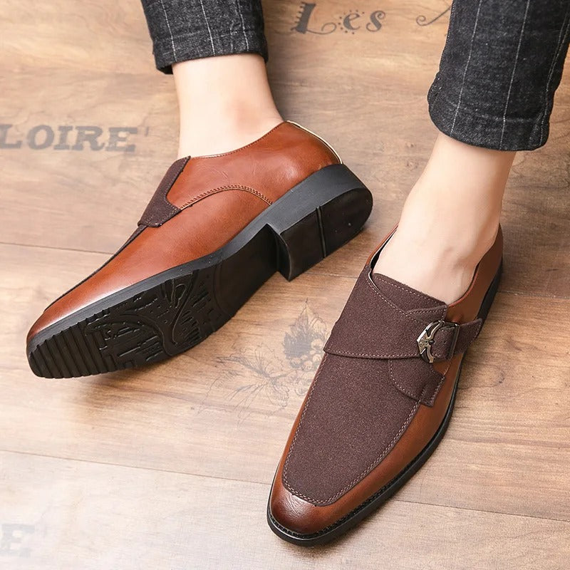 Lorenzo – Zwart Leren Monkstrap Schoenen voor Mannen