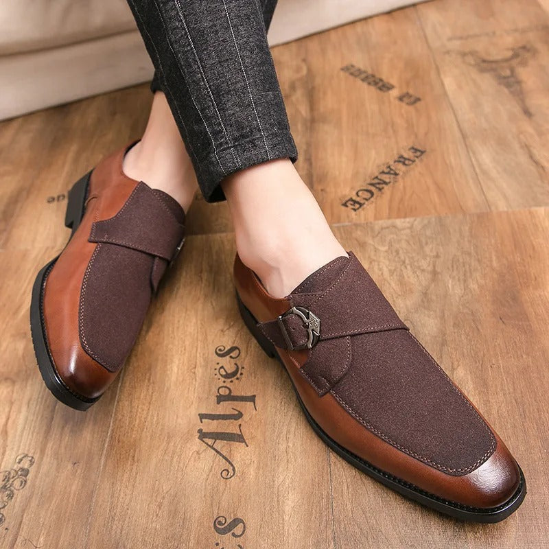 Lorenzo – Zwart Leren Monkstrap Schoenen voor Mannen
