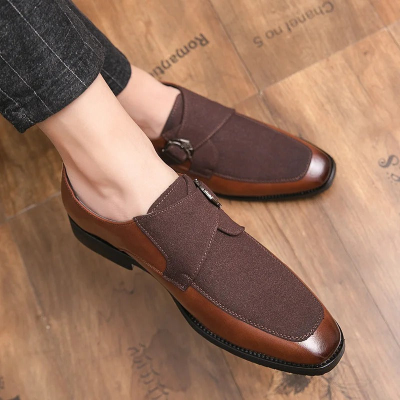 Lorenzo – Zwart Leren Monkstrap Schoenen voor Mannen