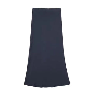 Isabella – Satijnen A-Lijn Damesrok met Hoge Taille