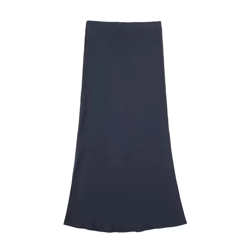 Isabella – Satijnen A-Lijn Damesrok met Hoge Taille