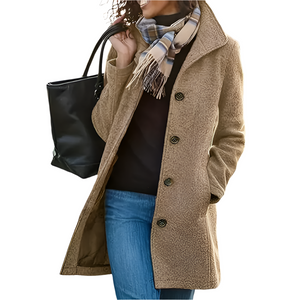 Modella – Lange Casual Damesjas in Grijs, Groen en Khaki