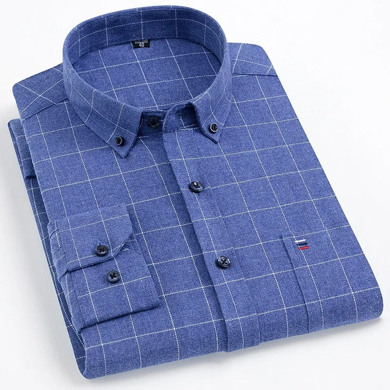 Matteo – Premium Heren Overhemd met Lange Mouwen en Ruitpatroon