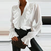 Isabella – Elegante Damesblouse met Ruches en Lange Mouwen