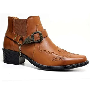 Lorenzo – Herenschoenen met Gesp en Puntneus in Lichtbruin