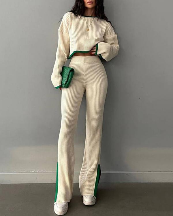 Sartoria™️ Randversierde jas & Casual broek Tweedelige sets