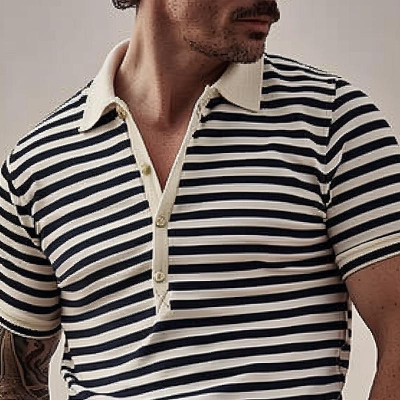 PietroOnde Gestreepte Poloshirt Voor Mannen
