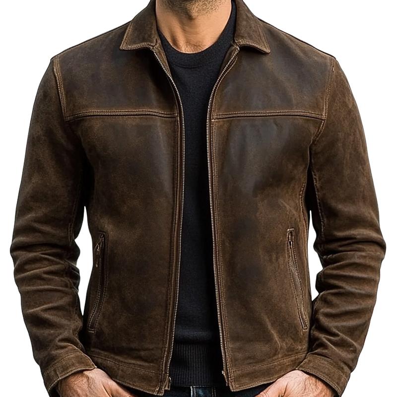 Leonardo – Luxe Heren Leren Jack met Rits