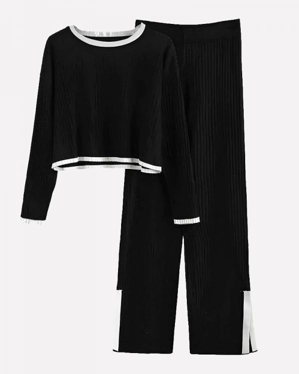 Sartoria™️ Randversierde jas & Casual broek Tweedelige sets