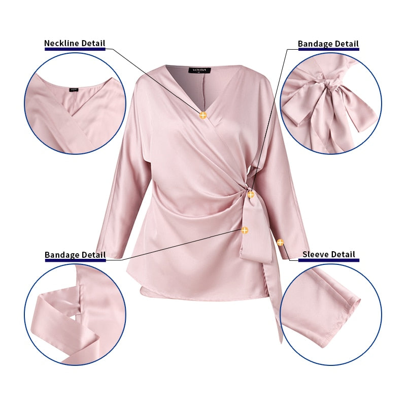 Isabella – Elegante Zijde V-Hals Blouse voor Dames