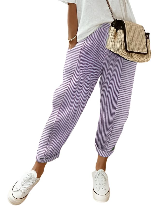 Isabella – Relaxed-Fit Gestreepte Damesbroek