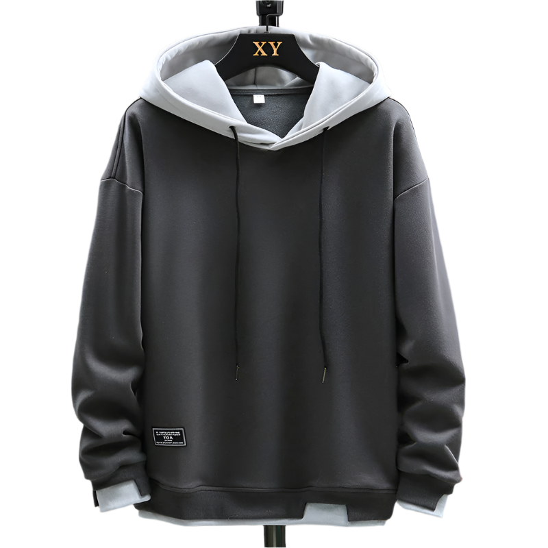 Lorenzo – Tweekleurige Heren Hoodie van Katoen